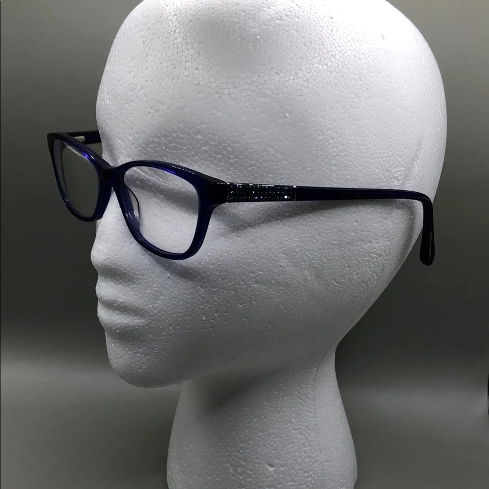 Lulu Guinness L886 Glasses FRAMES Indigo Blue w Crystals 52-15-135 Cat Eye